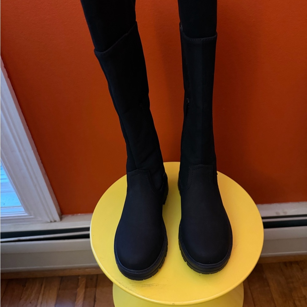 🥰 Little Girls Black Knee-High Boots